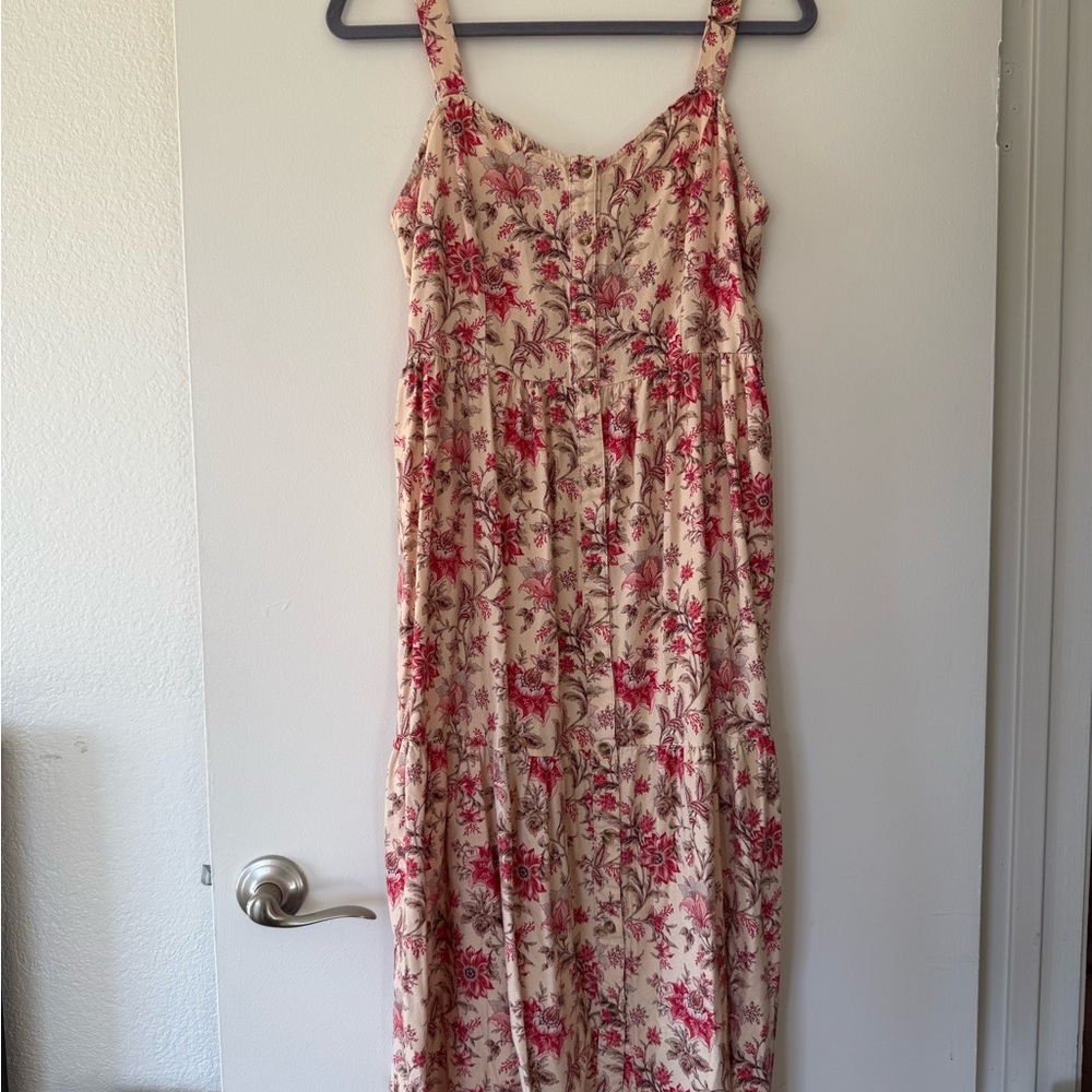 Baltic Born Pink and Cream Floral Maxi Dress